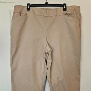 Croft & Barrow Effortless Stretch Capri Womens 18W Khaki Pull On Plus